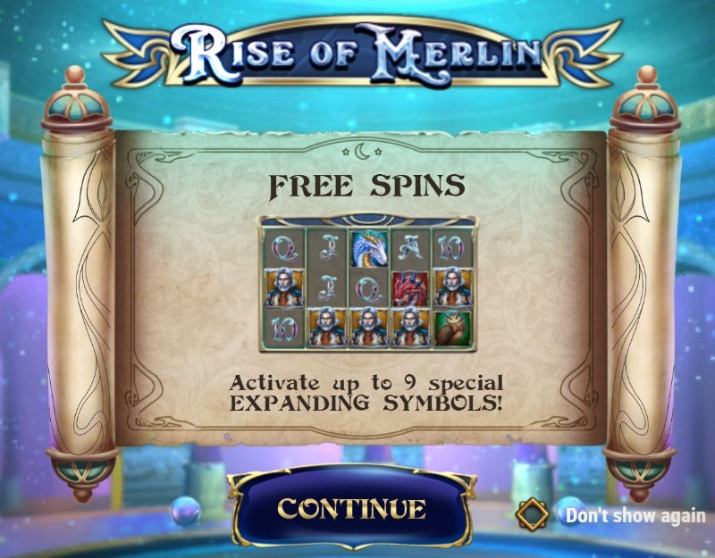 Freespins и бонусы Rise of Merlin